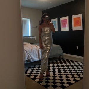 Metallic silver mermaid dress